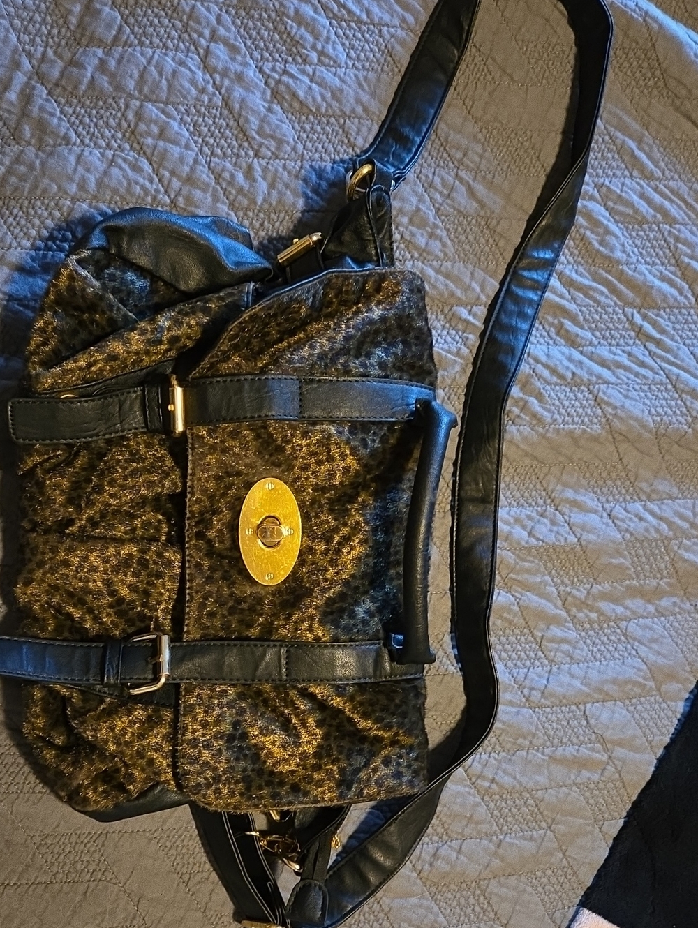 Big Buddha Black Tote with Gold Accent